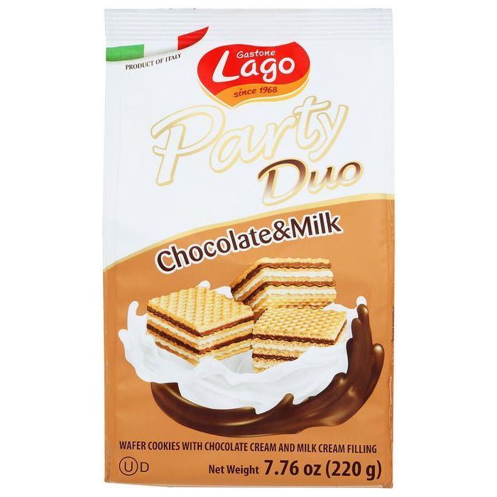 Gastone Lago Cocoa Milk Wafer Cookies, 7.76 Oz - Deliciously Crunchy Treats