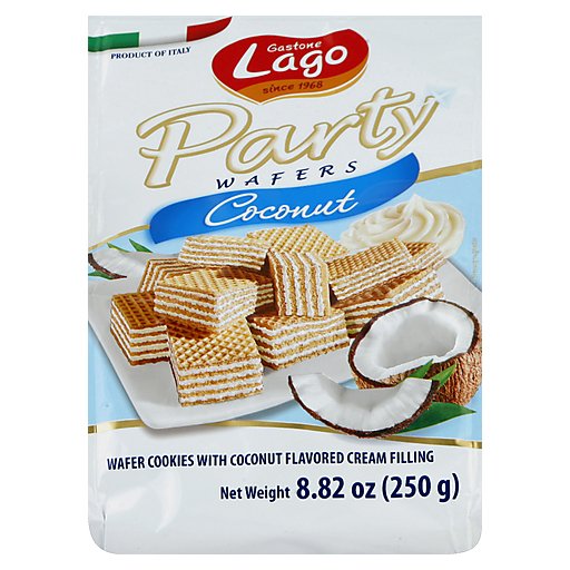 Gastone Lago Coconut Cream Wafers 250g - Delicious Wafer Cookies with Creamy Filling