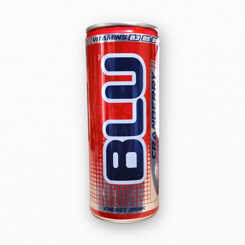 BLU DAY Cranberry Energy Drink - Refreshing Energy Beverage in Portable 250ml Can, Kosher Certified