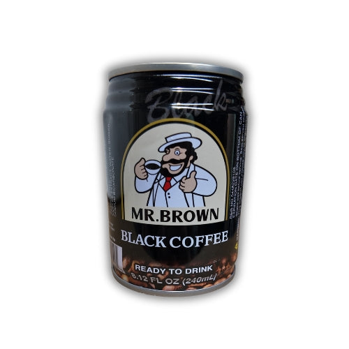 Mr. Brown Black Coffee - Robust Flavor Blend from Taiwan, 8.12 Fl Oz (240 ml)