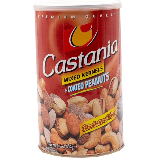 Castania Mixed Nuts Assortment 454g - Cashews, Pistachios, Almonds & Hazelnuts in Metal Box