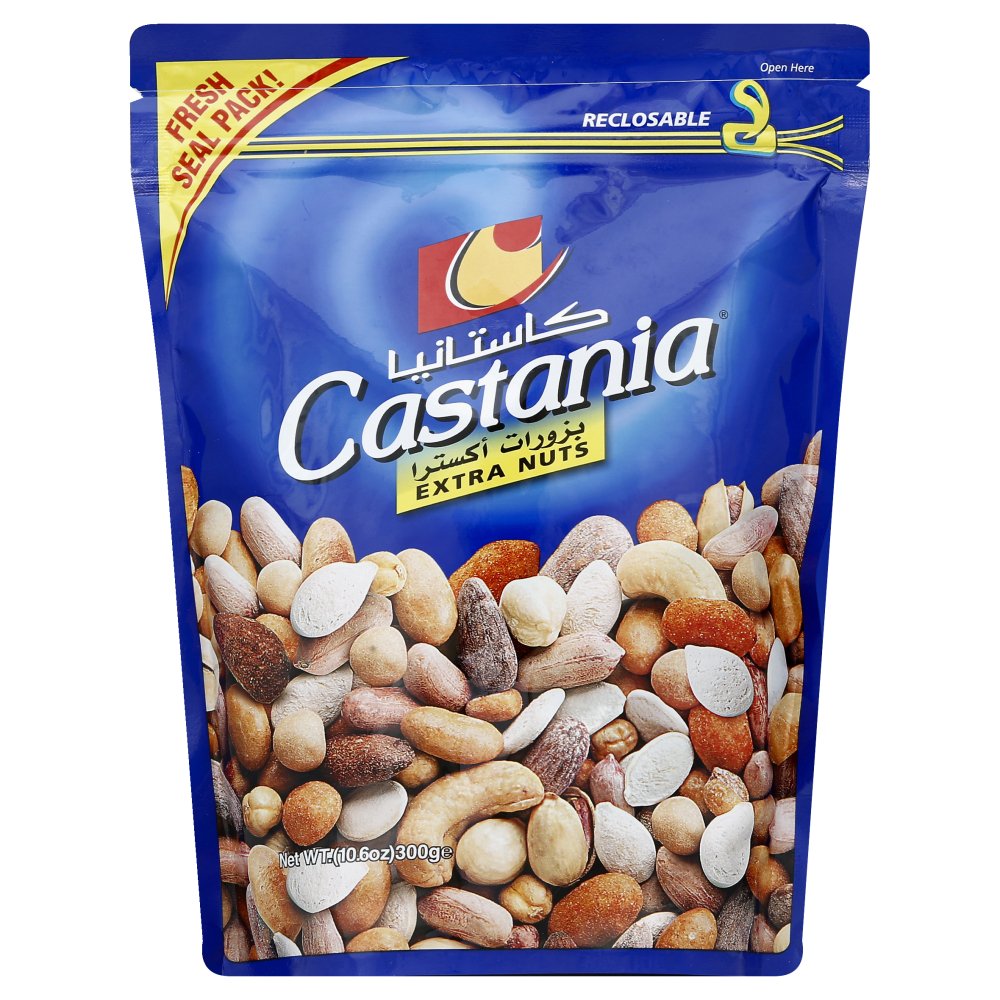 Castania Healthy Nut Mix - 7-Pack Snack Blend of Almonds, Cashews, Pistachios & Roasted Peanuts