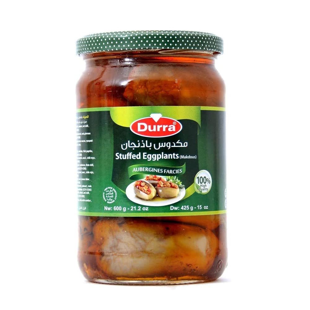 Durra Stuffed Eggplant Makdous 600g - Middle Eastern Delicacy with Chili, Garlic & Nuts