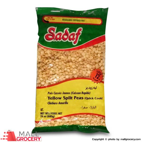Sadaf 24oz Yellow Split Peas - Fast Cooking, Kosher Certified, Rich in Nutrients