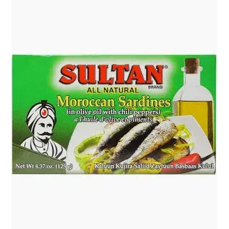 Sultan Moroccan Sardines In Olive Oil With Chili Peppers - All Natural Canned Seafood